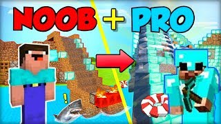 NOOB and PRO are now friends and BUILT AQUAPARK TOGETHER!