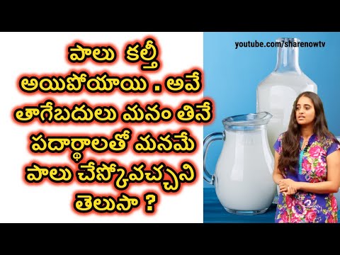 మనం తినే పదార్థాలతో మనమే పాలు చేస్కోవచ్చు .|| How to make milk at home by dr Sarala Khader