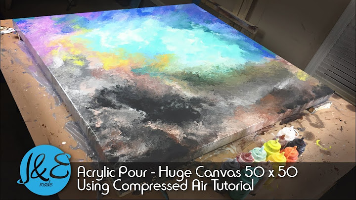 Acrylic Pour - Huge Canvas 50 x 50 Using Compressed Air