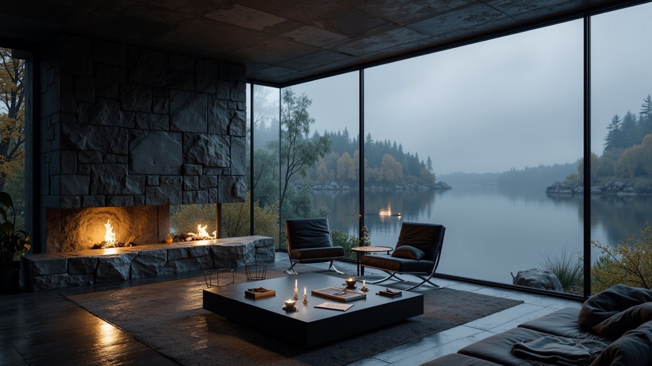 Cozy Cabin Jazz Vibes Rainy Day Fireplace Serenity 90