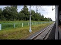 Проход поезда "Сапсан" из окна электропоезда ЭТ2М-040 Скорость сближения ~350 км.ч