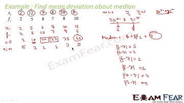 Maths Statistics part 11Example Discrete Frequency Distribution, Mean deviation about median CBSE