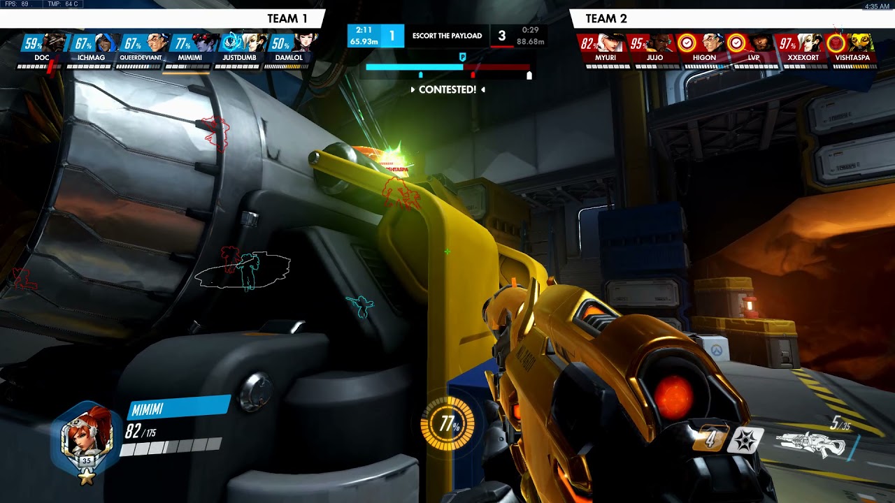 Playing Widowmaker on attack at Gibraltar