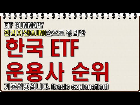 한국 ETF 운용사 관리자산에 따른 순위