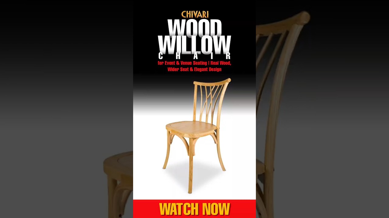 Wood Willow Back Chair for Event & Venue Seating | Real Wood, Wider Seat & Elegant Design