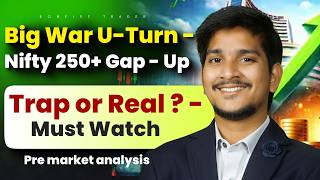 War Twist Hits Markets: Crude Oil Crashes, Nifty 250+ Gap-Up | Bitcoin, Gold & Silver | Key Stocks |