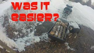 ATV - WInching and pulling trees , firewood