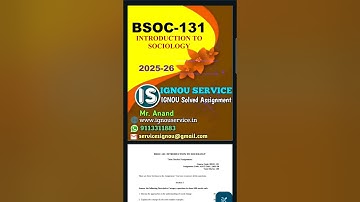 BSOC-131 Solved Assignment English Medium 2025-26 #ignou #ignousolvedassignment #ignouassignment