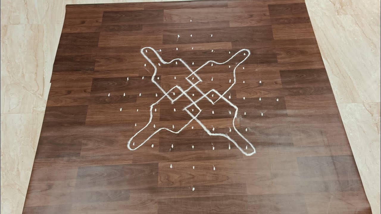 Easy 11 dots Sikku kolam | Easy & Beautiful Traditional Kolam Design #sikkukolam