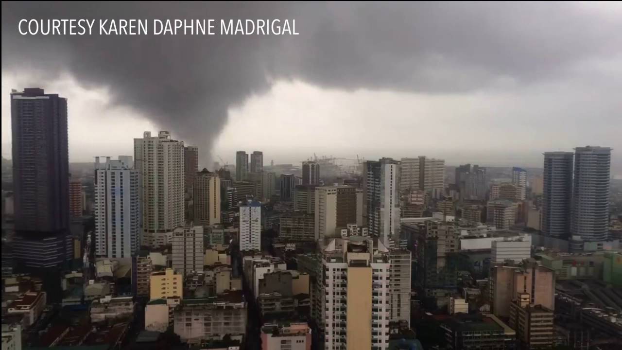 View of the tornado from Binondo, Manila