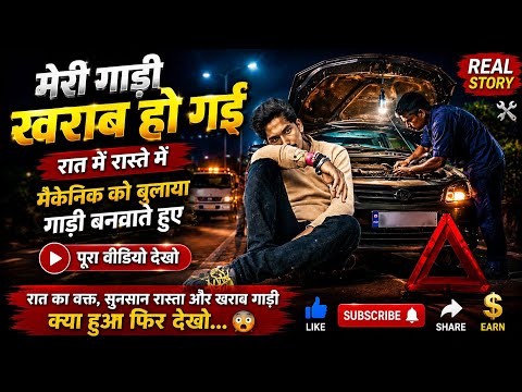 🚗 Car broke down at night 😱 | Called a mechanic 🔧 | Real Roadside Experience