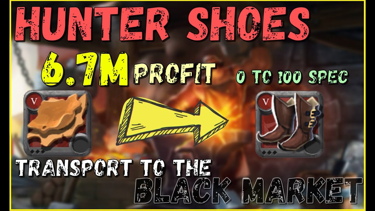 Crafting Hunter Shoes 6.7M Profit 0 TO 100 SPEC Albion Online YouTube