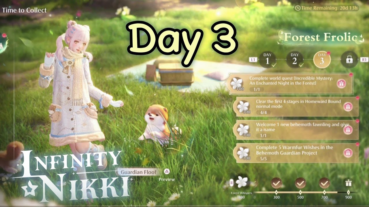 infinity nikki 2.1 - Forest Frolic Day 3 Quests