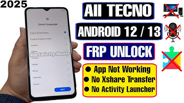 All Tecno Android 12 FRP Bypass 2025 | Tecno Google Lock Without PC |No Xshare/Activity Launcher/App