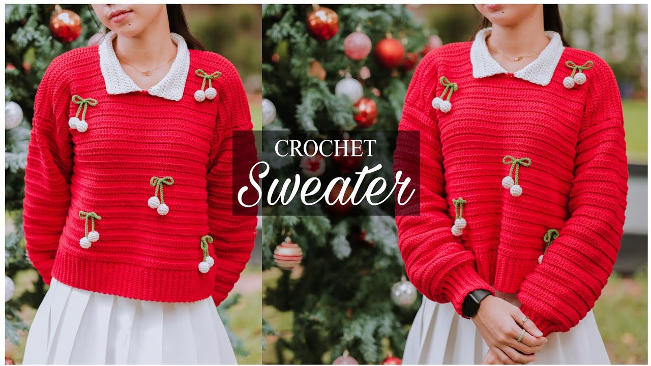 Crochet Collar Sweater Tutorial Chenda DIY YouTube