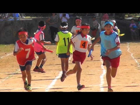 糸満市立米須小学校運動会　3・4年生のリレー　H28.9.25
