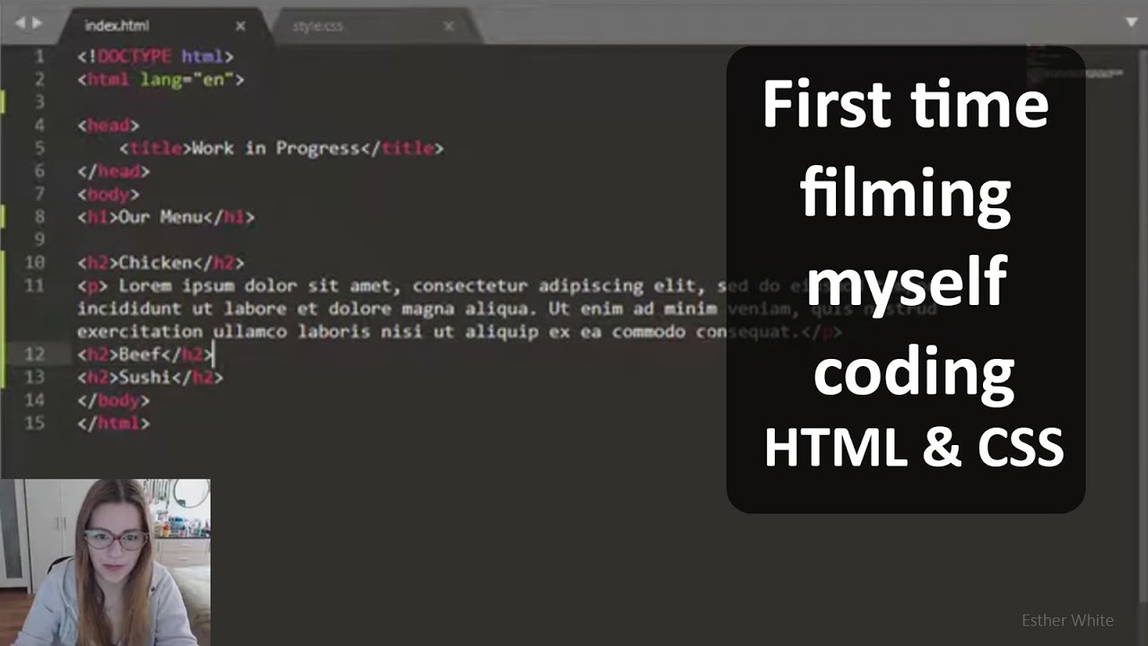 Doing HTLM & CSS For the First Time on Camera {{ MonaCodeLisa }} - YouTube