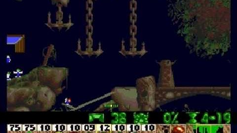 Lemmings Genesis/Mega Drive Walkthrough: Mayhem Level 22