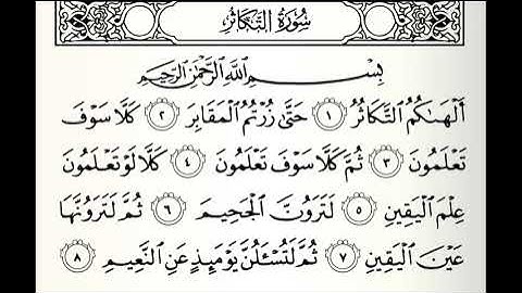 تلاوات مختارة سورة التكاثر القارئ محمد البراك