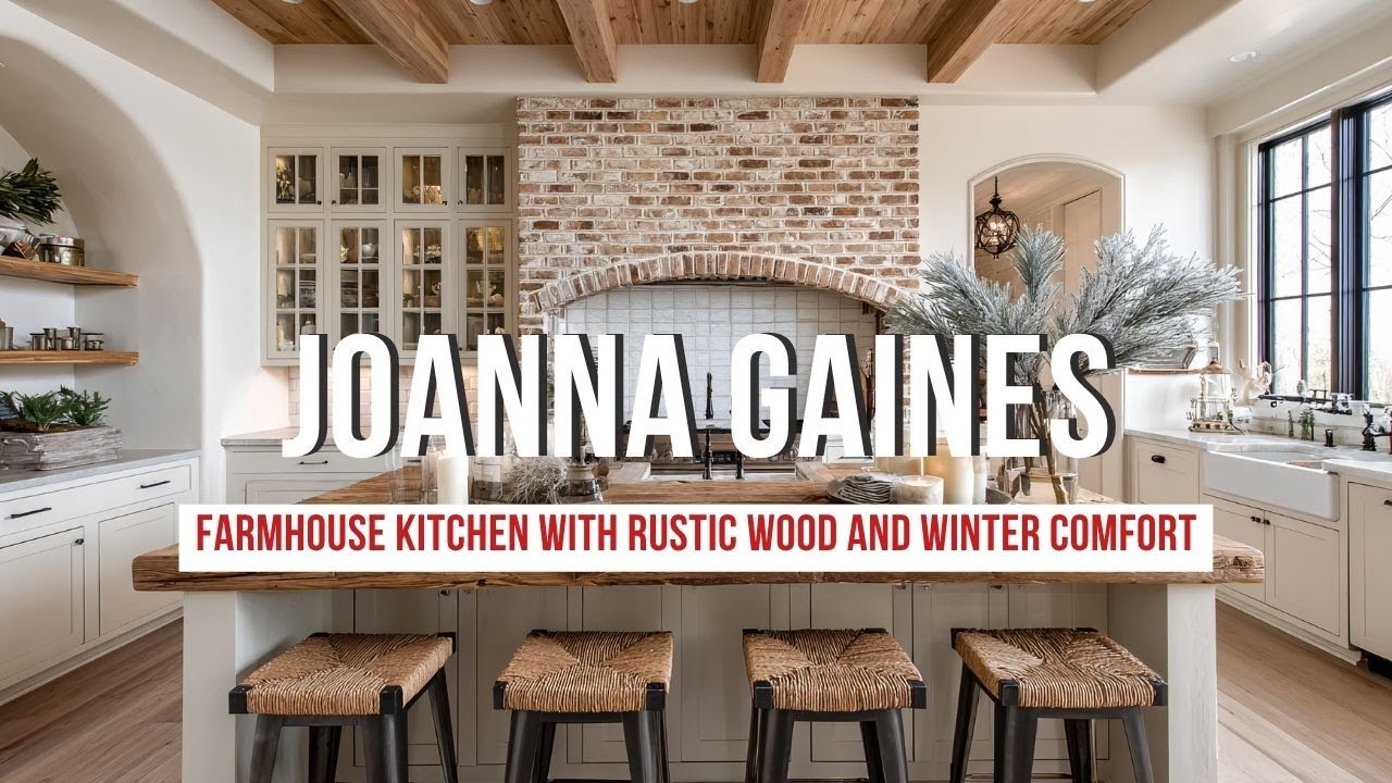 Joanna Gaines Farmhouse Kitchen with Rustic Wood and Winter Comfort ...