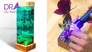 Amazing Night Lamp With Epoxy Resin And Rose | Diy Resin Art