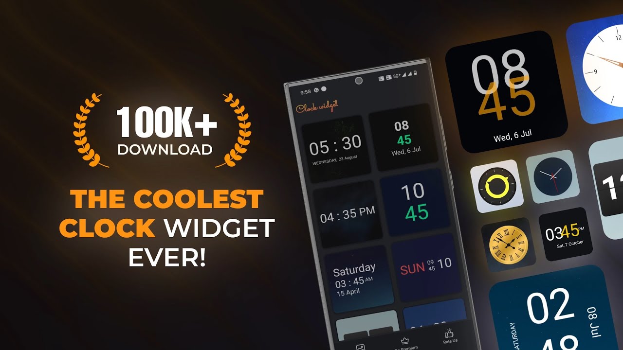 Clock Widget Android App - YouTube