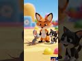 लोमड़ी 🦊 बिल्ली 🐱 और चूहा 🐭 | Funny Kids Short. #KidsShorts #NurseryRhymes #CuteAnimals #FunnyKids