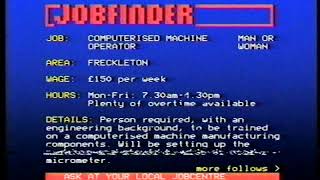 JobFinder Job Finder 1986 - Job Vacancies on Ceefax Teletext 1986