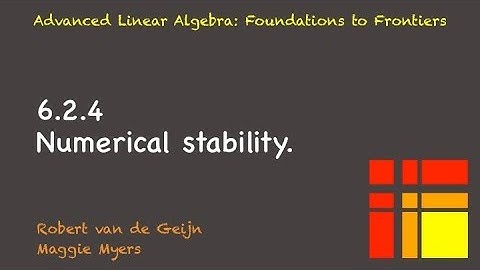6.2.4 Numerical stability