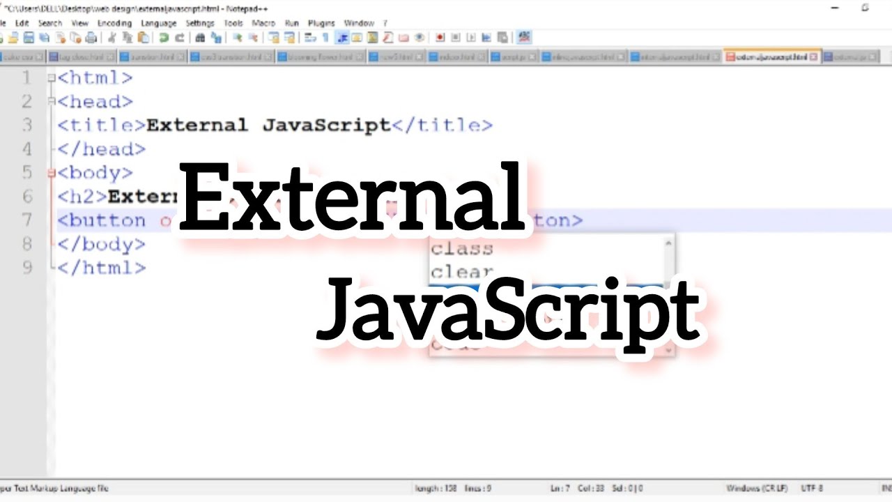 How to Use External JavaScript in HTML - YouTube