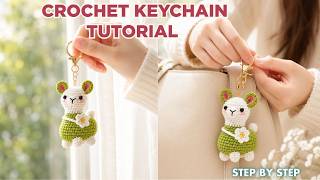 Cute Crochet Keychain Tutorial 🐑🌼 | Easy Amigurumi Sheep Bag Charm | Crochet Ideas
