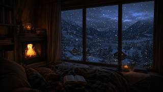 Snowfall ❄️ Beyond The Window | Gentle Piano And Fireplace Ambience For Sleep, Study And Deep Calm