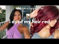 dyed my hair dark red | black hair to red hair