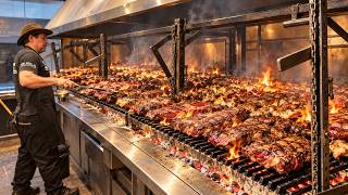 【Buenos Aires Legend】Massive Argentine Asado Roasted Over Open Fire | La Estancia