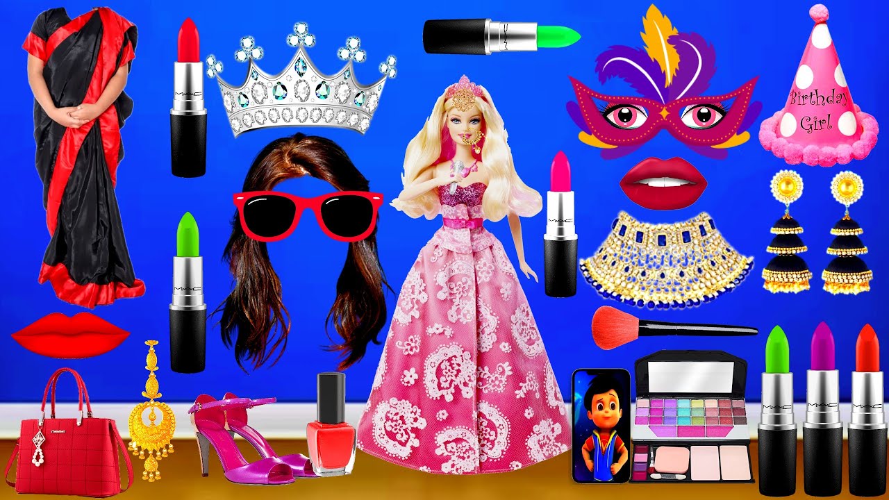 Talking Angela aur Barbie doll ki shaadi ki makeup  colouring makeup comedy | || HD 4k video ||💄
