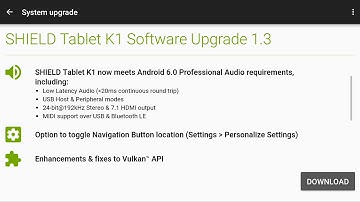 Nvidia SHIELD TABLET K1 SOFTWARE UPGRADE 1.3 15 June 2016