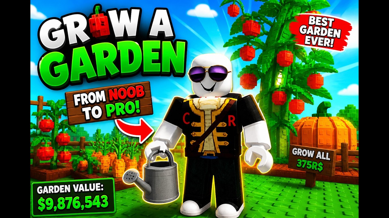 i build the best garden in grow a garden | grow a garden roblox ...