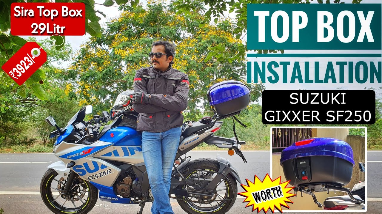 Bike Top box Installation for my Suzuki Gixxer SF250 bs6 Bike SIRA