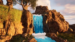 Making A Ghibli Style Waterfall in Unreal 5