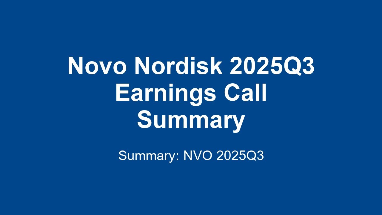 Novo Nordisk 2025Q3 : Novo Nordisk Q3 2025 Earnings: Sales Up, Guidance Narrowed!