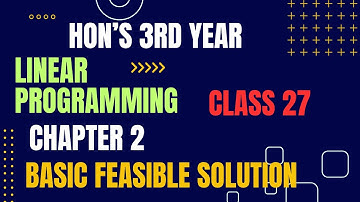 linear programming chapter 2 basic feasible solution