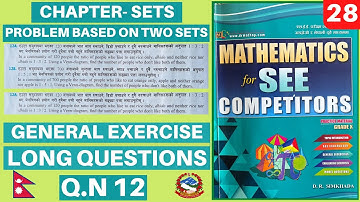 PROBLEM BASED ON TWO SETS-28 ||READMORE CMATHS QUESTIONS SOLUTIONS|| CMATHS ACADEMY