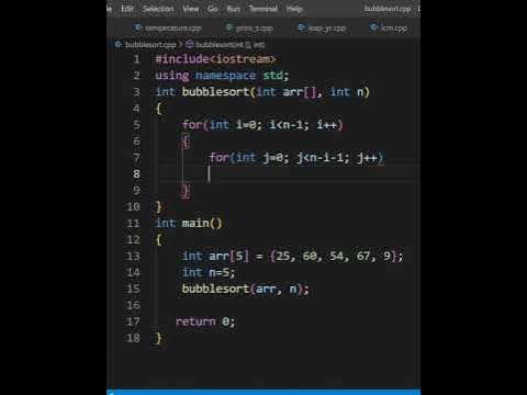 Bubble sort in C++ || sorting || array #programming #coding #shorts # ... image.