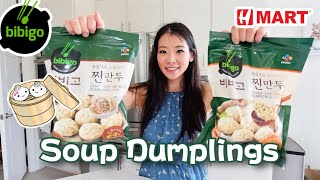 bibigo steamed soup dumplings! beef bulgogi & pork ginger| hmart frozen dumplings review