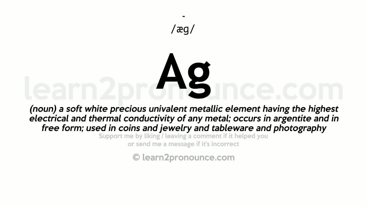 Pronunciation of Ag Definition of Ag YouTube