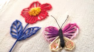 Learn Hand Sewing Blanket Stitch - Butterfly & Flowers