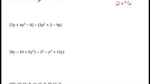 A1 8 1 Adding and Subtracting Polynomials part 2