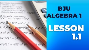 BJU Algebra 1 Lesson 1.1
