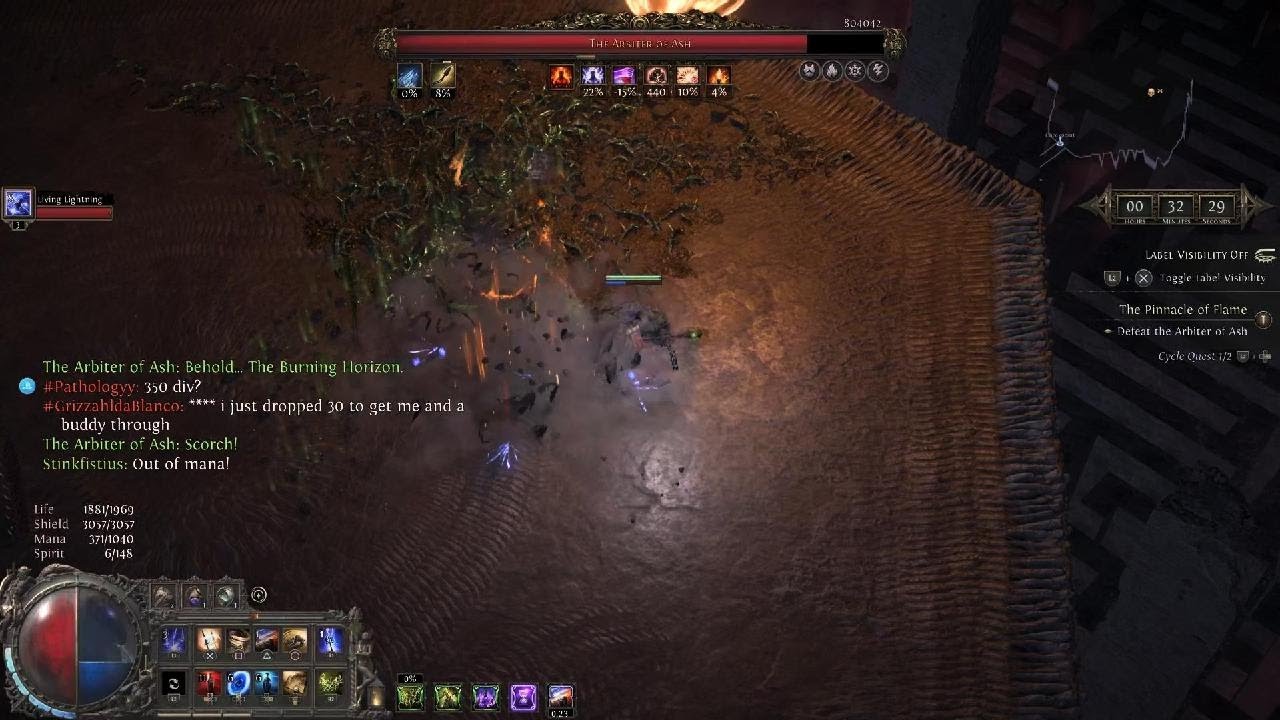 Path of Exile 2 Beta Arbiter Fight with random druid build