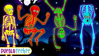 Pueblo Teehee - Cinco Esqueletos Bailando | Canciones Esqueléticas Para Niños Con Len Y Mini (Nuevo)